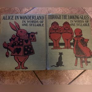 1908 Set Alice in Wonderland & Through the Looking Glass words of one syllable
